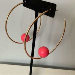 70mm Ball Detail Hoop Earrings